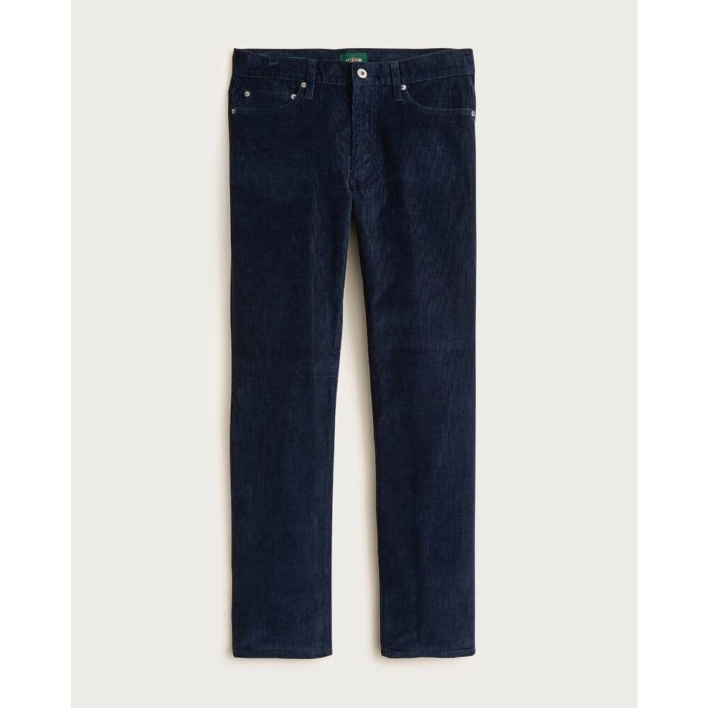 J. Crew Men's 770 Straight Fit Five Pocket Pants Stretch Corduroy Navy Sz 35x32